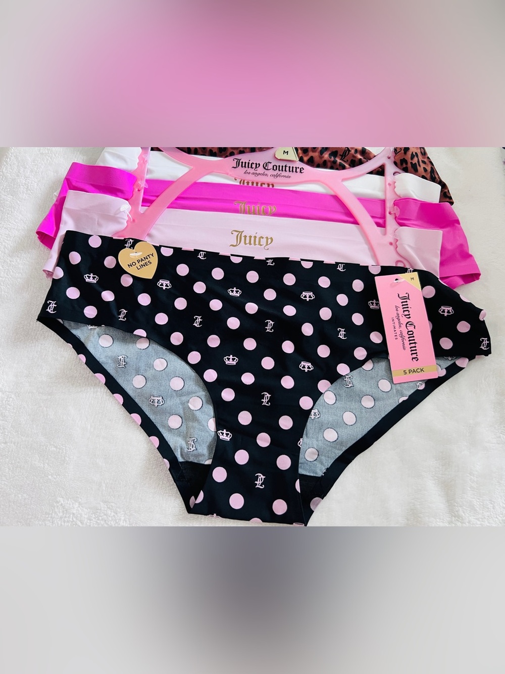 Juicy Couture 5 Pack nylon Spandex seamless Panties women’s